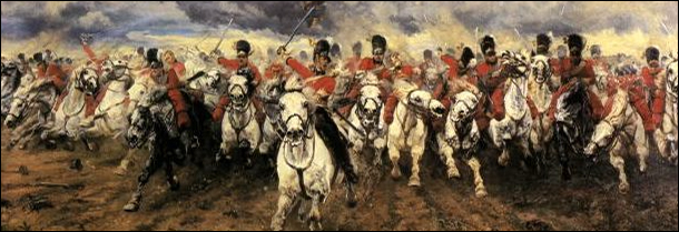 Cavalry charge by Elizabeth Thompson, Lady Butler sourced from Wikipedia.