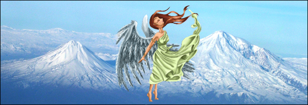 Goddess Nike by Deviantartist Megadee and Mount Ararat sourced from Wikipedia.